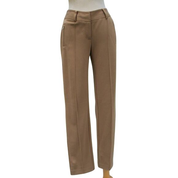 Cache Contour Body Shaping Pant Stretch New Zipper Pockets Brown Tan NWT $98 - Picture 1 of 6